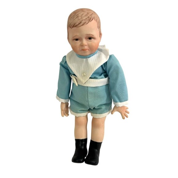 Garrard Vtg 1983 Sad Pouting Porcelain Baby Boy Doll Widdle Wain Signed Limited - Picture 10 of 17